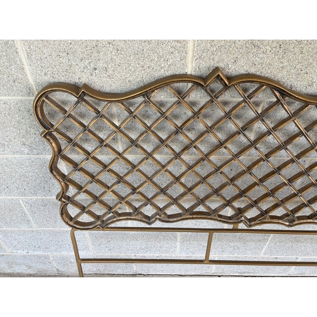 Hollywood Regency Hollywood Regency Cast Iron French Style Queen Size Headboard For Sale - Image 3 of 5