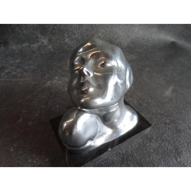 1920s 1920s Frankart Chrome Deco Head For Sale - Image 5 of 7