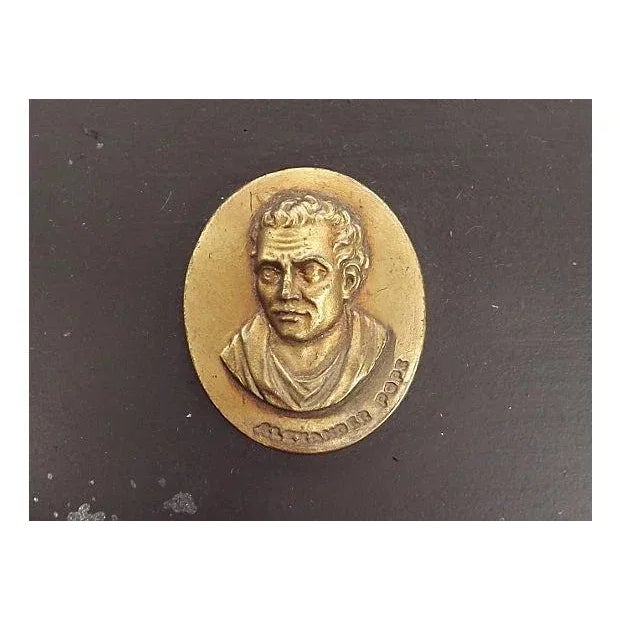 Vintage Steel & Brass Intaglio Wall Plaque For Sale - Image 4 of 5