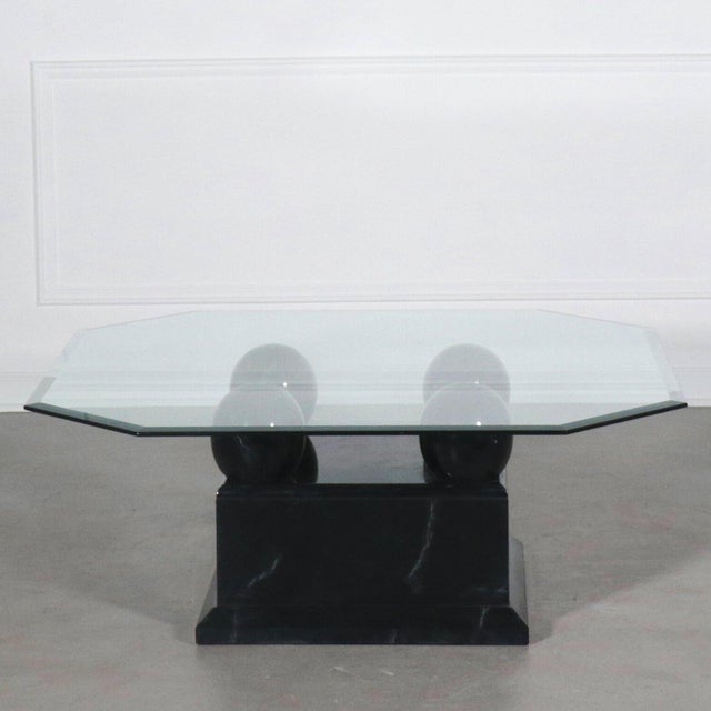 Modern Faux Black Marble Sphere Coffee Table For Sale In Tampa - Image 6 of 9