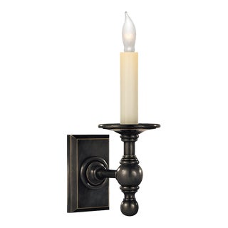 Chapman & Myers for Visual Comfort Signature Single Library Classic Sconce in Bronze For Sale