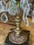 Victorian 1940s Victorian Brass, Marble and Crystal 5-Arm Table Lamp For Sale - Image 3 of 11