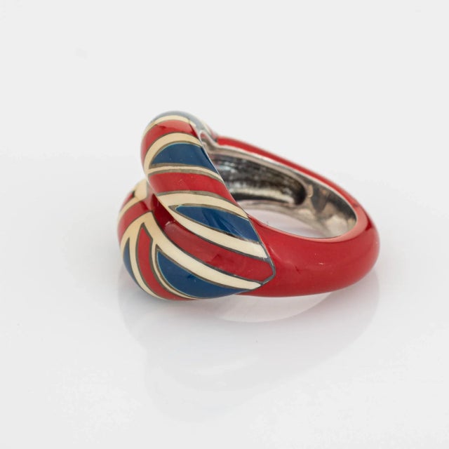Solange Azagury Partridge Union Jack Hot Lips Ring 5.5 Sterling Silver size 5.5 For Sale - Image 4 of 7