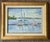Original impressionist watercolor painting ting of sailboats at a dock. In gold frame with linen liner.