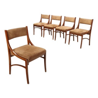 Vintage Dining Chairs in Beech, 1960s, Set of 5 For Sale