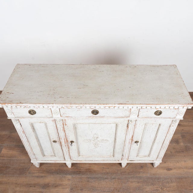 19th Century Swedish Gustavian Gray Painted Buffet Sideboard For Sale - Image 4 of 16