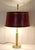 Metal Vintage Table Lamp with Brass Frame and Red Metal Shade, 2000s For Sale - Image 7 of 7