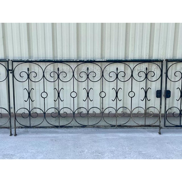 Wrought Iron Garden Gate and Railing, 1950s For Sale - Image 4 of 9