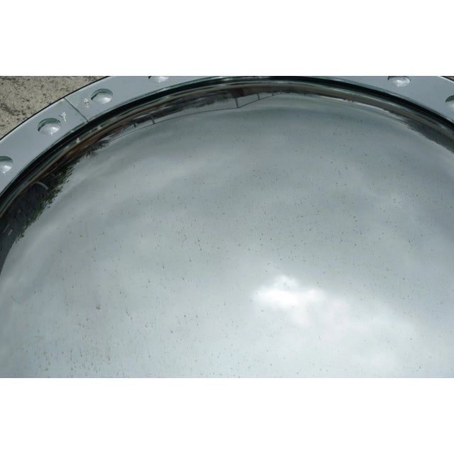 Massive Round 53in Tall Convex Glass Sorcerers Mirror Butlers Wall Mirror For Sale - Image 4 of 10