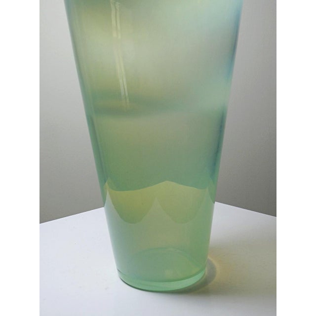 Vintage Scandinavian Opaline Blown Glass Vase in the style of Kosta Boda, 1960s For Sale - Image 6 of 12