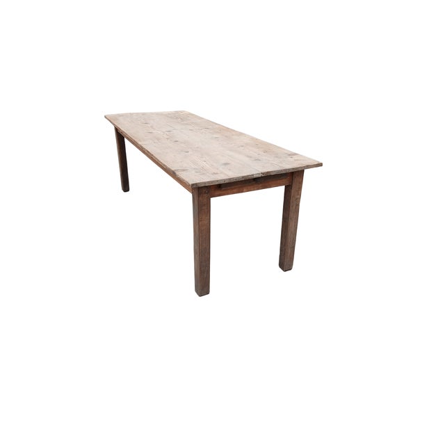 Wood Farmhouse Table in Oak and Fir, 1870s For Sale - Image 7 of 7