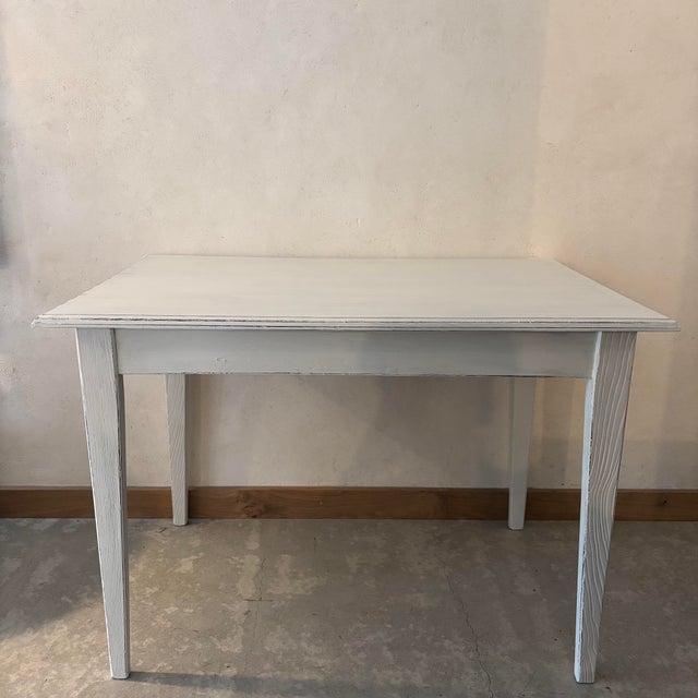 Wooden Dining Table in White Patina For Sale - Image 6 of 6