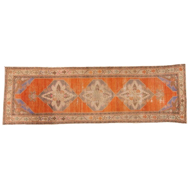 Vintage Distressed Oushak Rug Runner - 3'6" X 11' For Sale - Image 13 of 13