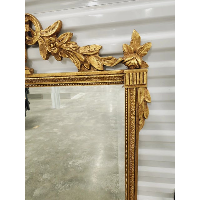 Vintage Louis XVI Style Giltwood Mirror For Sale - Image 4 of 11
