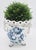 Vintage Ceramic Blue and White Planter For Sale - Image 4 of 11