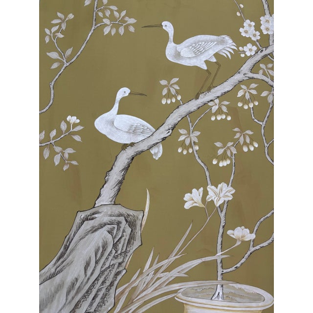 Hand Painted Williamsburg Chinoiserie Wallpaper Mural, Set of 7 Panels, Luxury Oriental Wall Art For Sale - Image 6 of 6