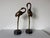 Mid-Century Modern Pair of Life-Size Vintage Brass Crane Sculptures on Black Marble Bases For Sale - Image 3 of 12