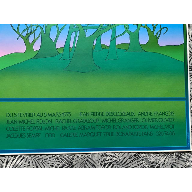 Paper 1975 Jean Michel Folon "L’ Arbre"Gallerie Marquet, Paris Serigraph For Sale - Image 7 of 9