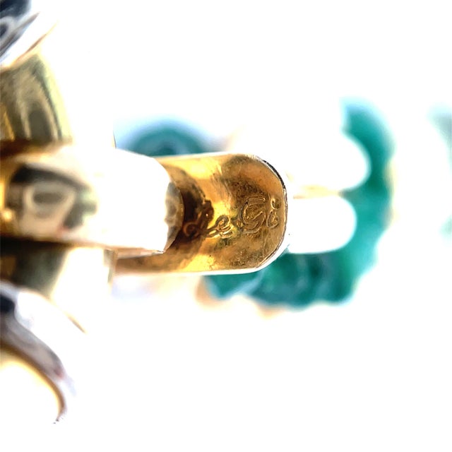 18k Yellow Gold Rope Bracelet With Emerald Beads For Sale In New York - Image 6 of 7