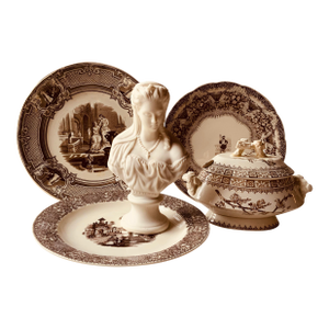 19th Century American Stoneware Neoclassical Collection | Five Pieces From Vermont Estate