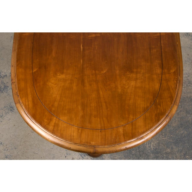 Country French Provincial Oval Farmhouse Maple Trestle Dining Table For Sale - Image 9 of 12