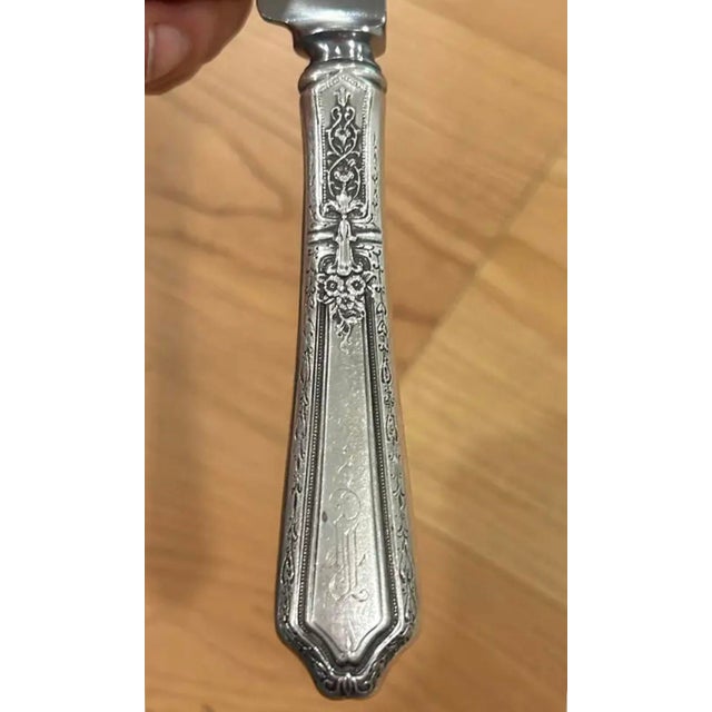 1920s 1923 Knives in Old French Hollow Pattern Made by Towle Silversmiths - Set of 5 For Sale - Image 5 of 6