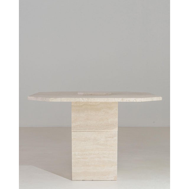 White Italian Travertine Table, Antique, Italy, Circa 1970 For Sale - Image 8 of 12