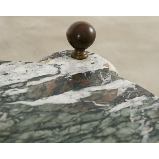 Country English Iron Marble Bronze Drink Table Trivet For Sale - Image 12 of 18