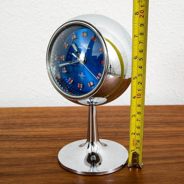 Mid Century Modern Alarm Clock Tokyo Tokei Space Age Chrome