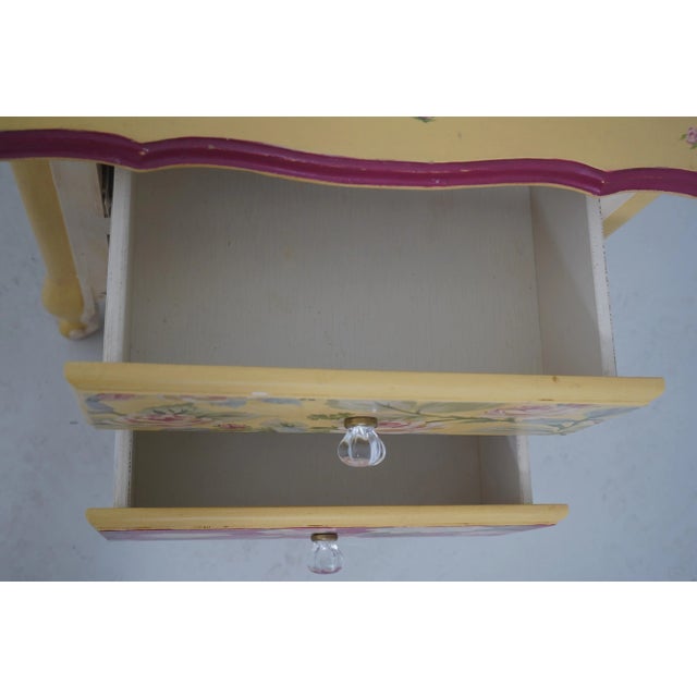 Pair Floral Hand Paint Decorated Nightstands For Sale - Image 4 of 12