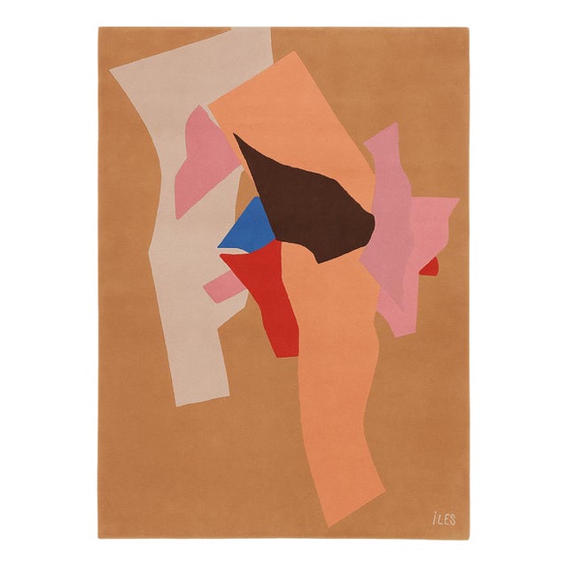 Abstract Hand-Tufted Wool Rug by Iles for Tisca, France, 1990s For Sale