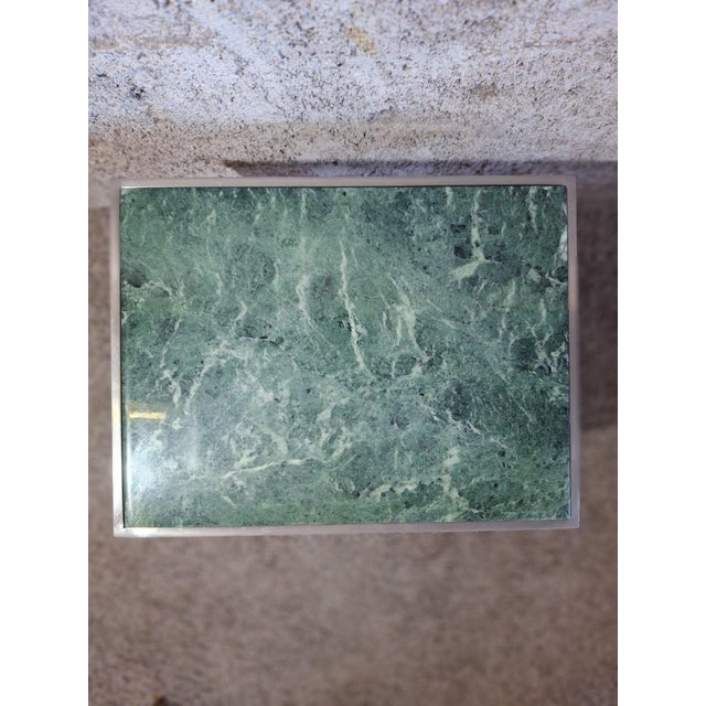 Nesting Tables in Green Marble and Metal, 1960s, Set of 3 For Sale - Image 6 of 13