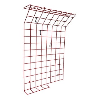 Mid-Century Modern German Red String Coat Rack, 1960s For Sale