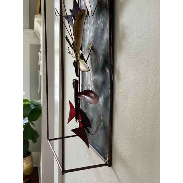 Brass Mid-Century Copper Enamel Butterfly & Dragonfly Metal Wall Art For Sale - Image 8 of 9