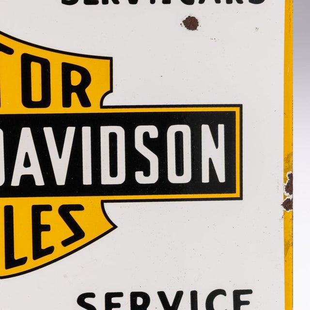 Harley-Davidson Motorcycles Sign in Enamel, 20th Century For Sale - Image 5 of 13