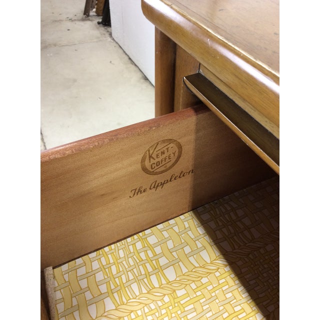 Mid Century Modern Lowboy Dresser With Brass Hardware For Sale - Image 9 of 12