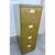 A substantial vintage five-drawer steel filing cabinet by Yawman & Erbe Mfg. Co., finished in an olive green tone with...