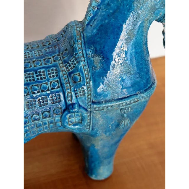 Ceramic Blue Ceramic Horse Sculpture by Aldo Londi for Bitossi Fiorentino, 1960 For Sale - Image 7 of 12