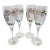 1990s Pierre Jouet France Époque Art Nouveau Crystal Champagne Flutes Pink Flowers - Set of 4 For Sale