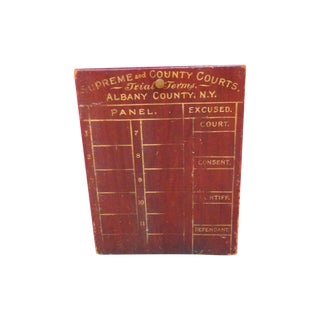 Antique Rustic Jury Selection Board For Sale