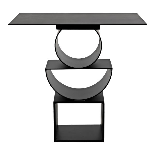 NOIR Shape Side Table in Black Metal For Sale