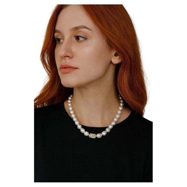 Bochic “Capri” Vintage Pearl & Multi Gem Necklace Set in 18K & Silver Elegant and Baroque Italian style Natural Multi...