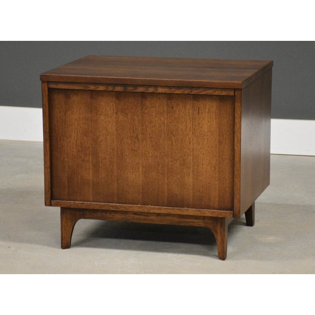 1960s Refinished Broyhill Brasilia Walnut Nightstand For Sale - Image 9 of 9