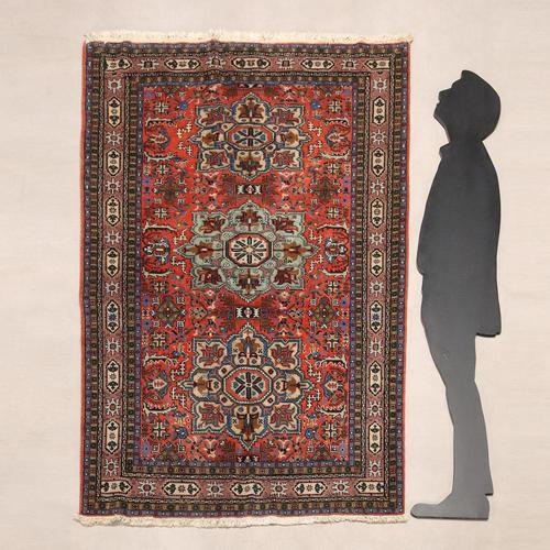 Baluchi rug, wool, fine knot, hand-made. This piece is attributed to the mentioned designer/maker. It has no attribution...