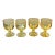 1960s Murano Style Yellow Glass Wine Goblets Set of 4 For Sale
