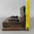Vintage Double Inkwell Desk in Carved Wood with Glass Trays, 1940s For Sale - Image 11 of 12