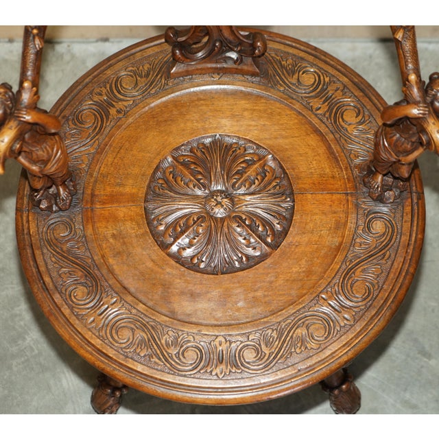 19th Century Italian Hand Carved Walnut Armchair in the style of Andrea Brustolon For Sale - Image 13 of 18