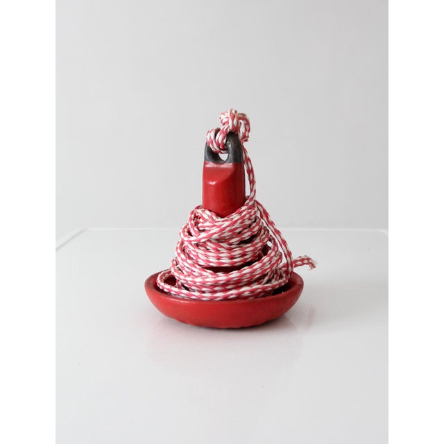 This vintage Roloff Supreme mushroom boat anchor features a bold red painted finish paired with approximately 24 feet of...