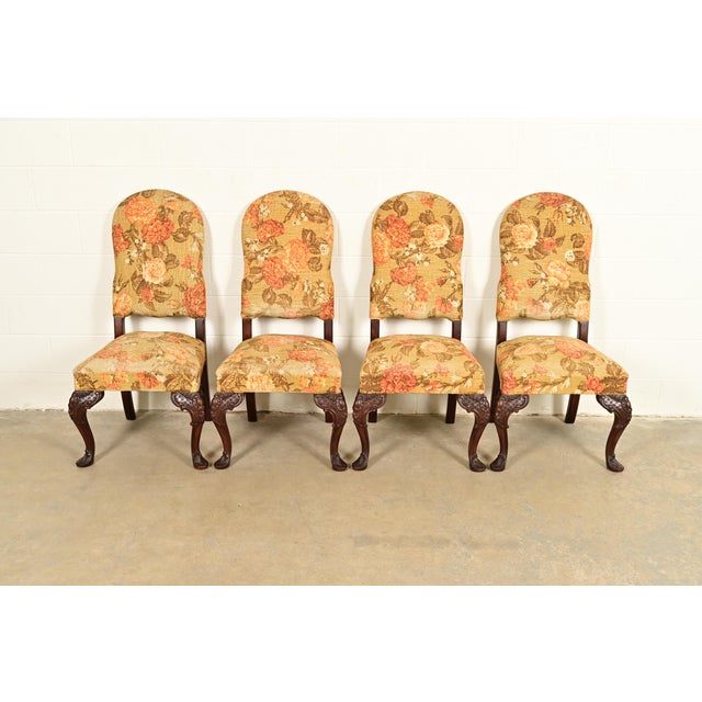 An outstanding set of four Chippendale or Georgian style dining chairs Attributed to Berkey & Gay USA, Circa 1920s Solid...