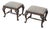 Early 20th Century Greek Key Queen Anne Walnut Foot Stools Benches Ottomans - A Pair For Sale
